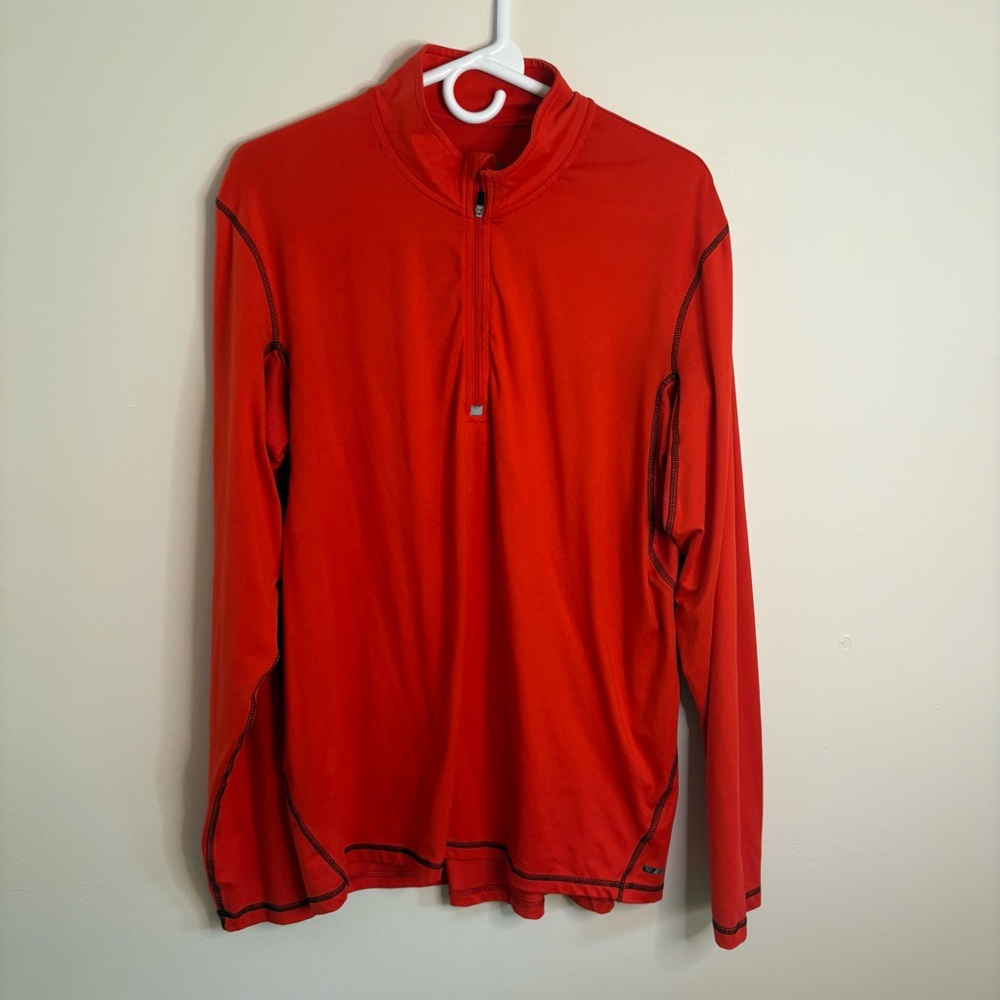 Champion Red Long Sleeve Tee Comfortable Mens Large gym Shirt